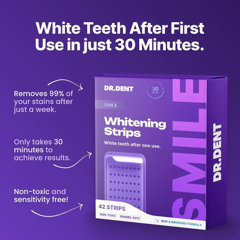 Purple Tooth Whitening Strips for Stain Removal