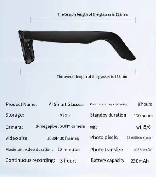 AI Camera Smart Glasses
