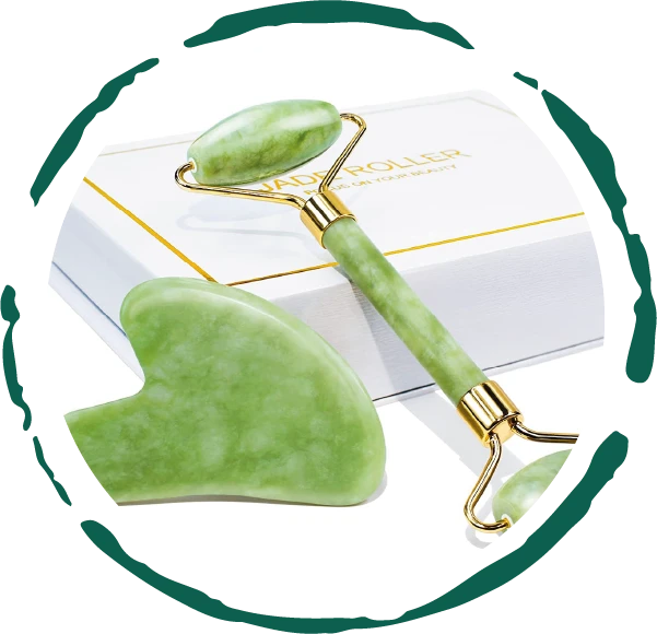 Jade Facial Roller and Gua Sha Set