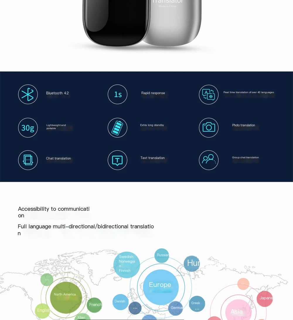 G6 Smart Bluetooth Translator for Multiple Languages