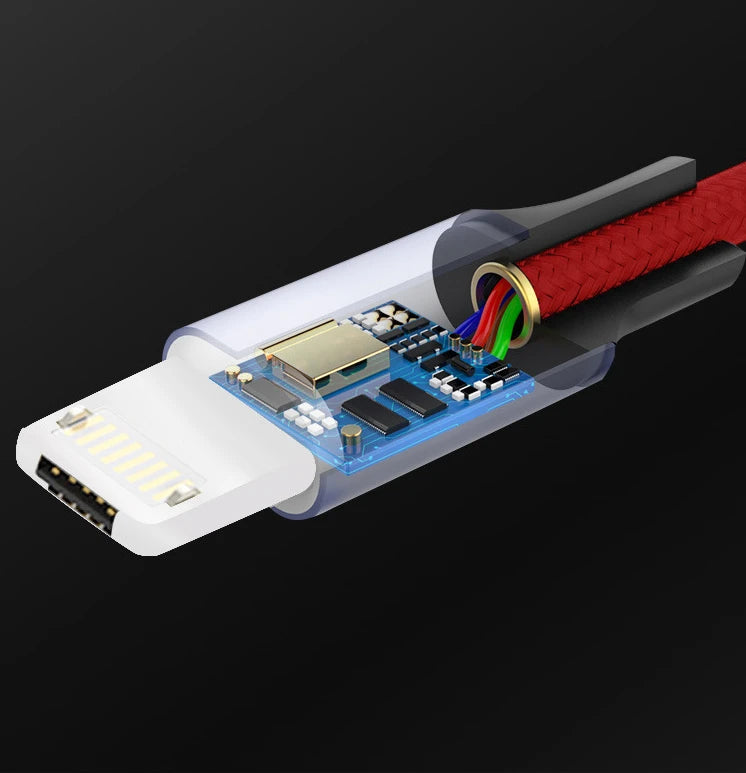 90-Degree USB Charging Cable for Apple & Android