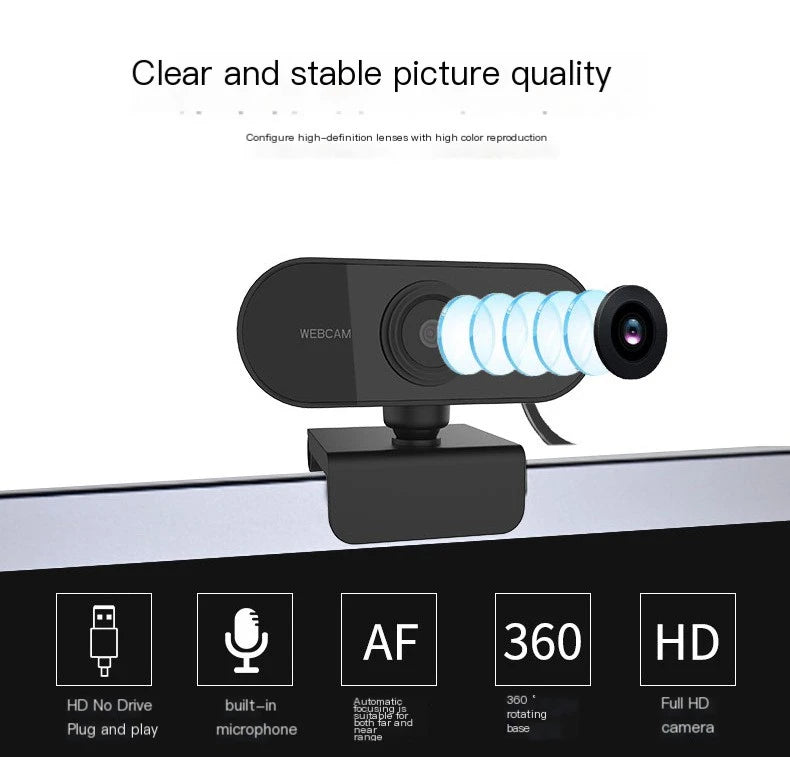 2K HD USB Webcam for Online Meetings and Streaming