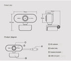 2K HD USB Webcam for Online Meetings and Streaming
