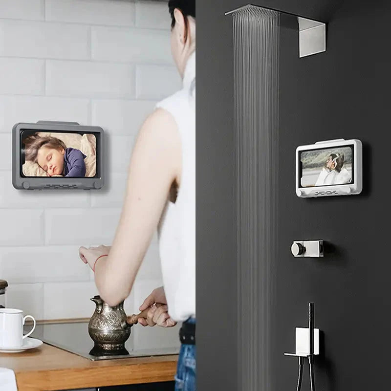 Waterproof Bath Phone Stand with Anti-Fog Screen