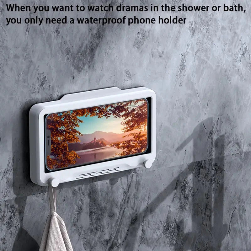 Waterproof Bath Phone Stand with Anti-Fog Screen