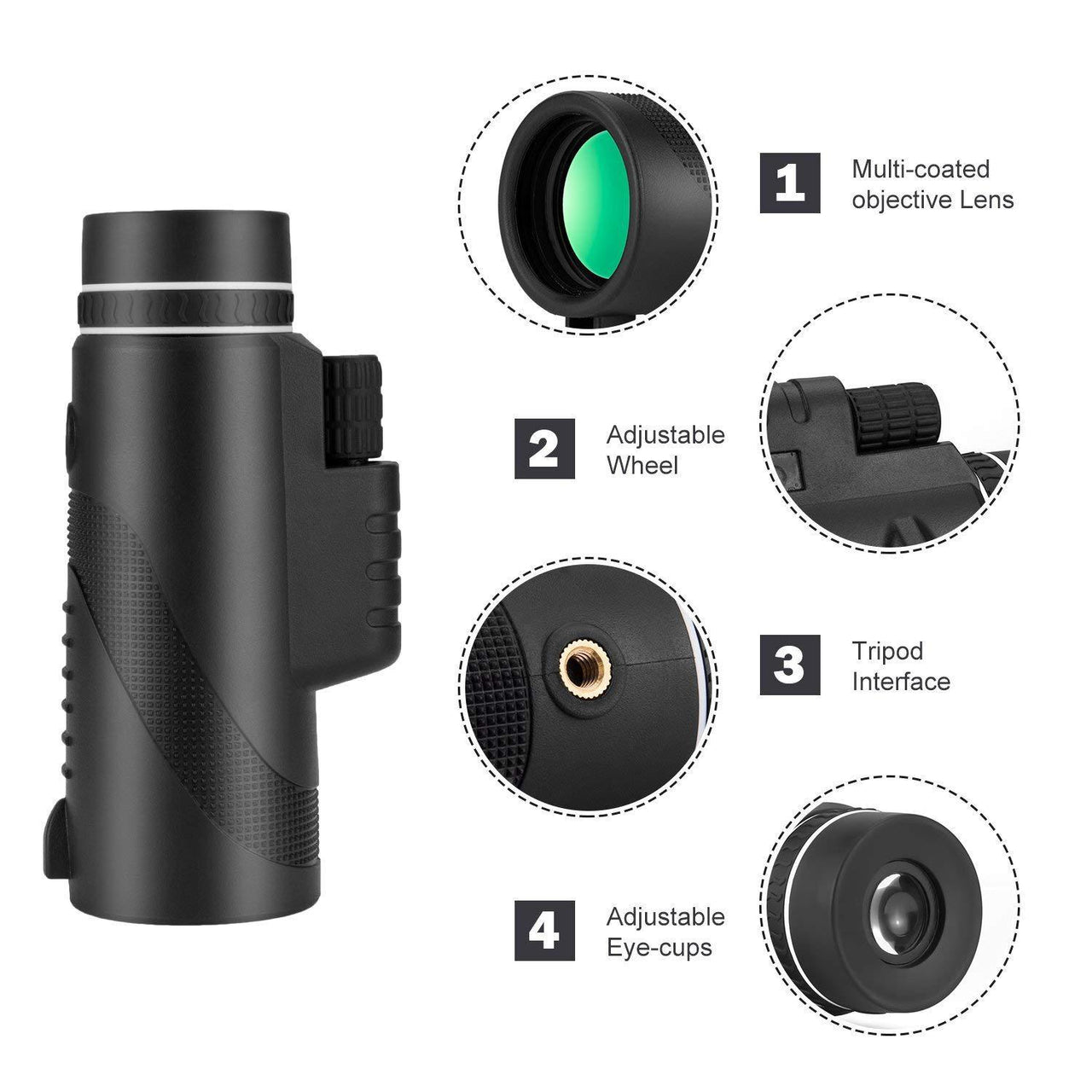 High-Definition Telescope with Universal Phone Mount