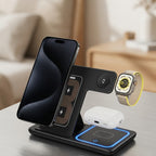 15W 3 In 1 LED Foldable Fast Wireless Charger Stand