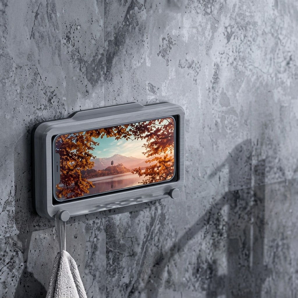 Waterproof Bath Phone Stand with Anti-Fog Screen